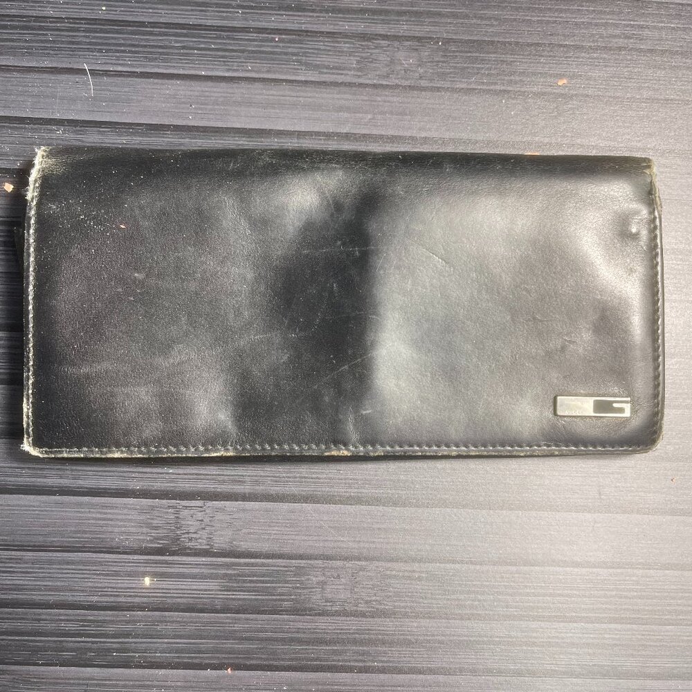 Gucci G Logo Black Leather Organizer